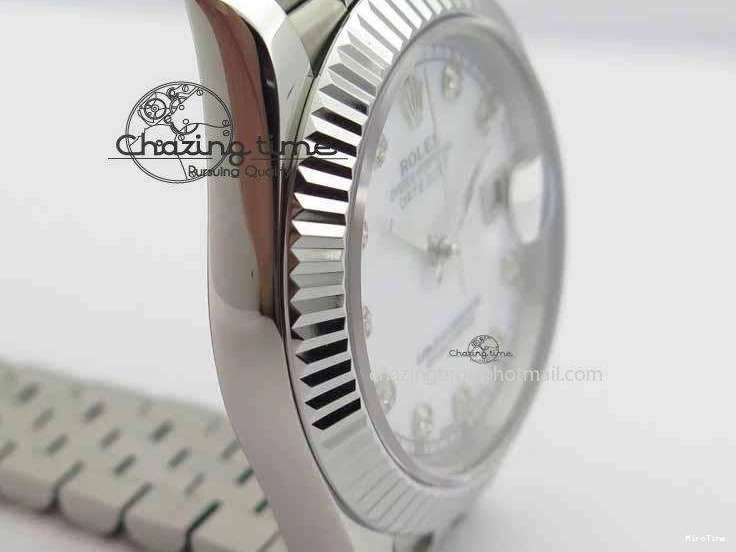 MiroTime 0514 EasyCare DateJust II 41mm BP Maker Best Edition White MOP Diamonds Dial On New Version Jubilee Bracelet A 3625